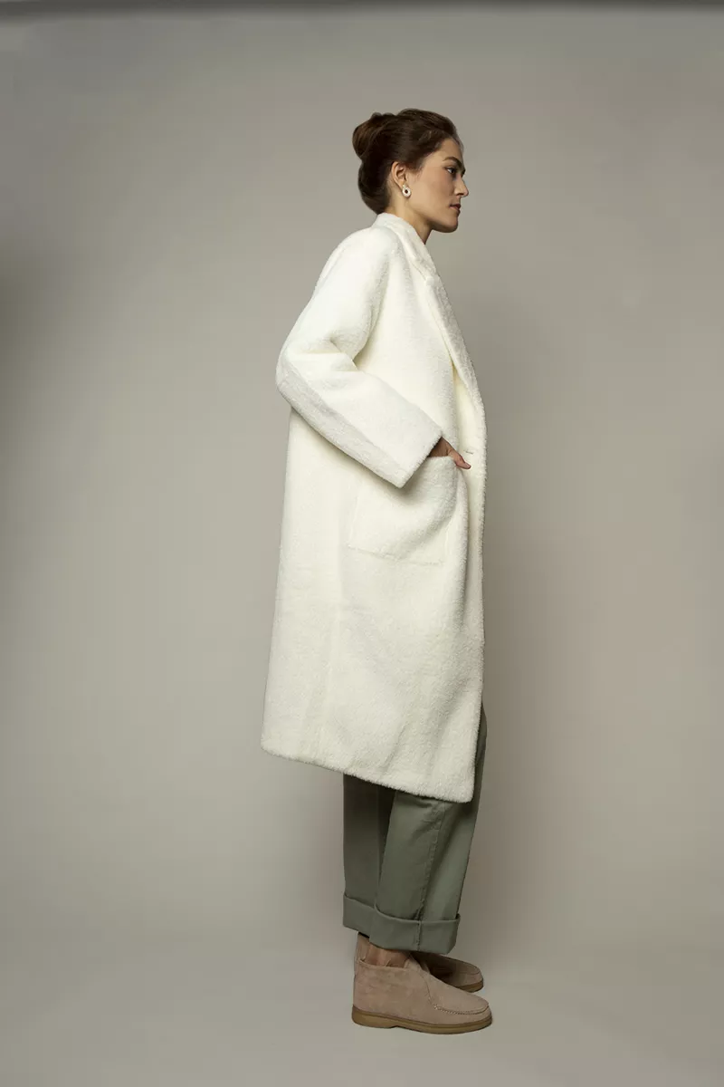 Пальто демисезонное ангора ГР ШДИ-291 б цвет Белый фото